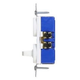 EATON Wiring 277W 15-Amp 120-volt Combination Single Pole Toggle Switch and Pilot Light with Back and Side Wiring, White