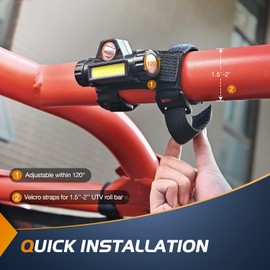 Nilight UTV Dome Light Universal 1.5”-2.0” Roll Bar Mount LED Interior Spot Flood Combo Beam LED Lights for UTVs ATVs Can-Am Polaris RZR Dune Buggy Golf Cart Off-Road Vehicle Boat