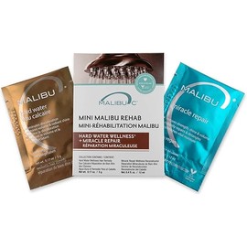 Malibu C Mini Rehab Hard Water Wellness - Contains 2 Strand Nourishing Remedy Packets - Removes Deposits & Impurities from Hair