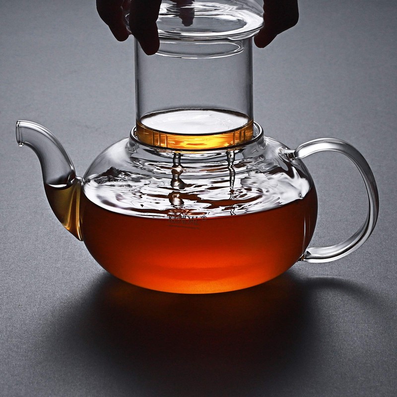 27 oz Glass Teapot Set Stovetop Safe Tea Infuser Maker
