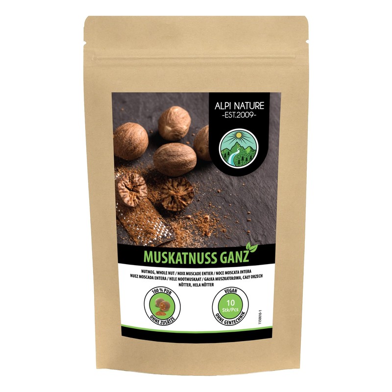 Nutmeg Whole, Nutmeg Nutmeg 100% Natural, Natural without Additives, Vegan
