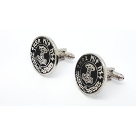 Thor's Hammer Mjolnir Viking Cosplay Cufflinks in Presentation Box, Aluminium, Without Stone