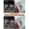 Stainless Steel Cufflinks for Men, Retro Style Celtic Cross Button