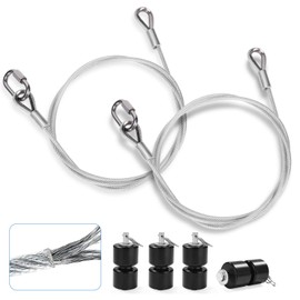 Atesilor 2Pcs Upgraded Vinyl Coated Stainless Steel Lift Cable Compatible with Gorilla Lift Trailer Gate Assist with EZ Spring Clips, with 4Pcs Black Aluminum Alloy Rollers Pins Washers