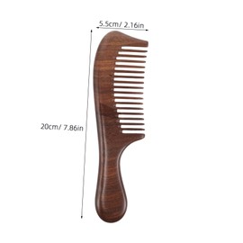 DECHOUS Sandalwood Comb with Long Ergonomic Handle for Women Wooden Hair Care Tool for Long Hair Static Fine Tooth Beard Comb Detangling and Scalp Circulation Enhancing Hairbrush