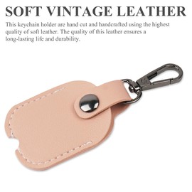 Lvkjafaz Car Key Cover Kechain - Leather Key Covers Protector - Car Key Holder for Women, Men (1-Light Pink)