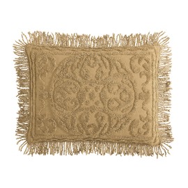 Beatrice Home Fashions Medallion Chenille Bedspread, Standard Sham, Gold