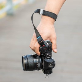 mecizox Camera Wrist Strap, Camera Hand Straps for Photographers, Adjustable Quick Release with Safer Connector for DSLR SLR Mirrorless Cameras (Black)
