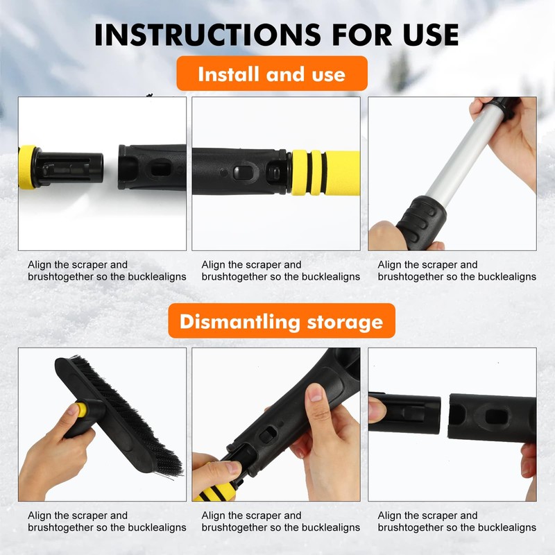 HO-SFSM Car Ice Scraper with Broom