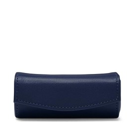 Leatherology Navy Blue Lipstick Case - Holds lipstick up to 3.25", includes interior mirror, snap closure