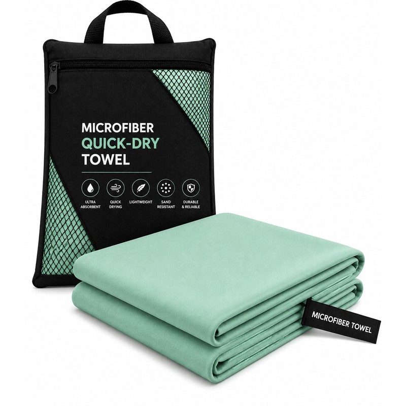 Microfiber Quick Dry Towel with Carry Bag – Ultra Absorbent