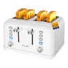 RAMJOY White Toaster 4 Slice, Dual Independent Controls, Extra Wide