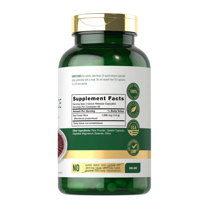 Red Yeast Rice 1800mg Salud Cardiovascular 250 Americano Sin Sabor