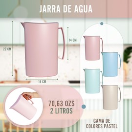 Mypicompany Water Carafe 2 Litre High Quality Plastic BPA Free Carafe with Lid Multifunctional for Celebrations and Outdoor Activities Carafe Plastic Colour: Brown