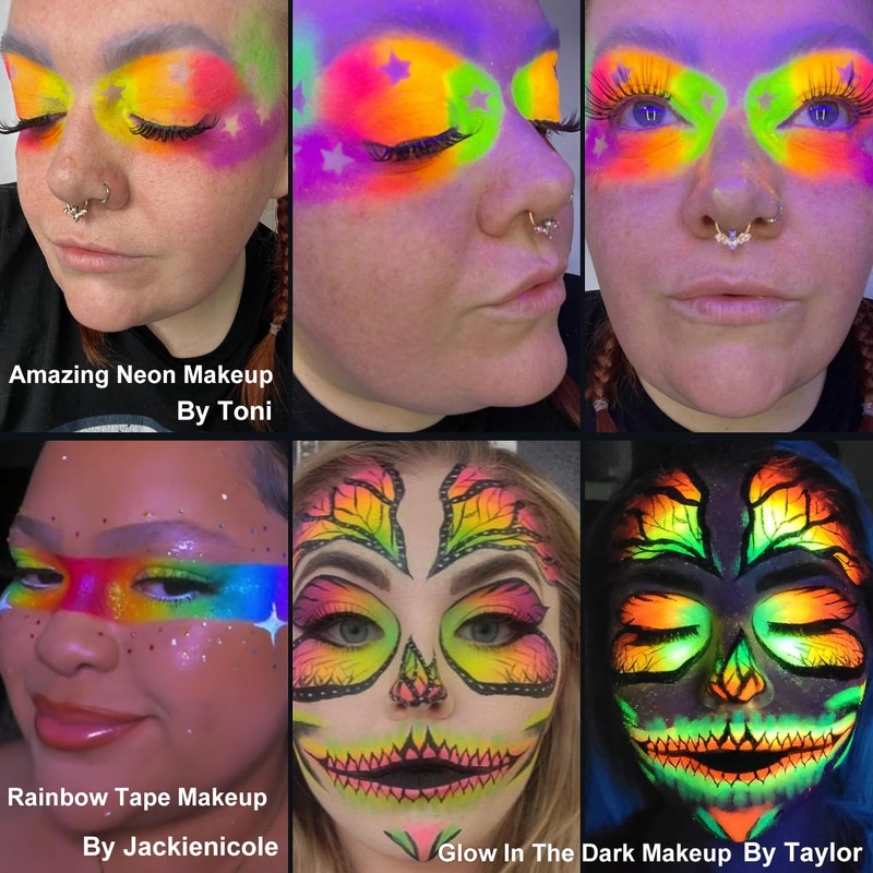 Afflano Neon Makeup Palette Eyeshadow, Glow in the Dark Colorful