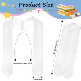 Lxzyu Kindergarten Preschool Graduation Sash, 40" Unisex Kindergarten Preschool Graduation Stole Class of 2025 for Kids Decorations white