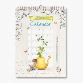 Daphne's Diary Birthday Calendar, Year-Independent Calendar with Sticker Set, Nostalgic Design for Birthdays and Anniversaries, Stylish & Creative Decoration for Home or as a Gift