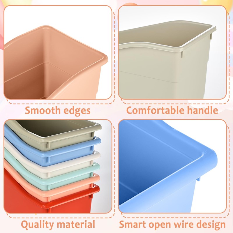 12 Pack Book and Binder Holders Boho Book Bins for