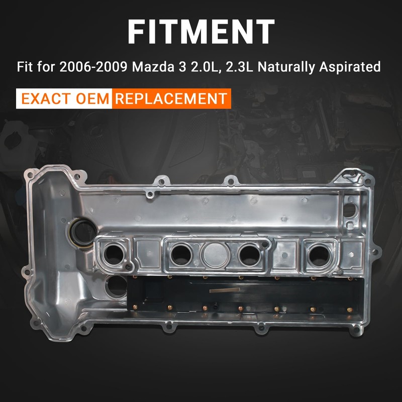 XUNUOPARTS 2.0L 2.3L Aluminum Valve Cover Compatible with 2006-2009 Mazda