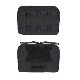 Tactical MOLLE Admin Panel Pouch Small Chest Pouch for Tactical Vest JPC2.0 AVS CPC MOLLE System 500D Nylon(Black)