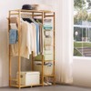 Ufine Bamboo Garment Rack 6 Tier Storage Shelves Clothes Hanging