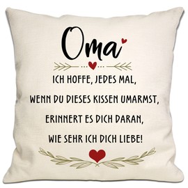 Bommex Grandma I hope every time you hug this pillow, it reminds you how much I love you cushion cover for grandma memory gift birthday gift Mother's Day (grandma)