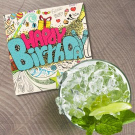 Unbranded Happy Birthday Color Party 4'' X 4'' Square Wooden Coaster