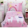 Parent's Choice 4 Piece Bedding Set, Toddler Bed Pink Llama,