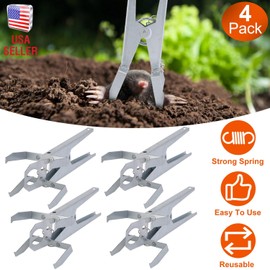 iMounTEK Easy Setup Mole Traps 4Pack Reusable Mole Control with Scissor Jaw EffectiveClips for Vegetable Shed Field Garden Yard