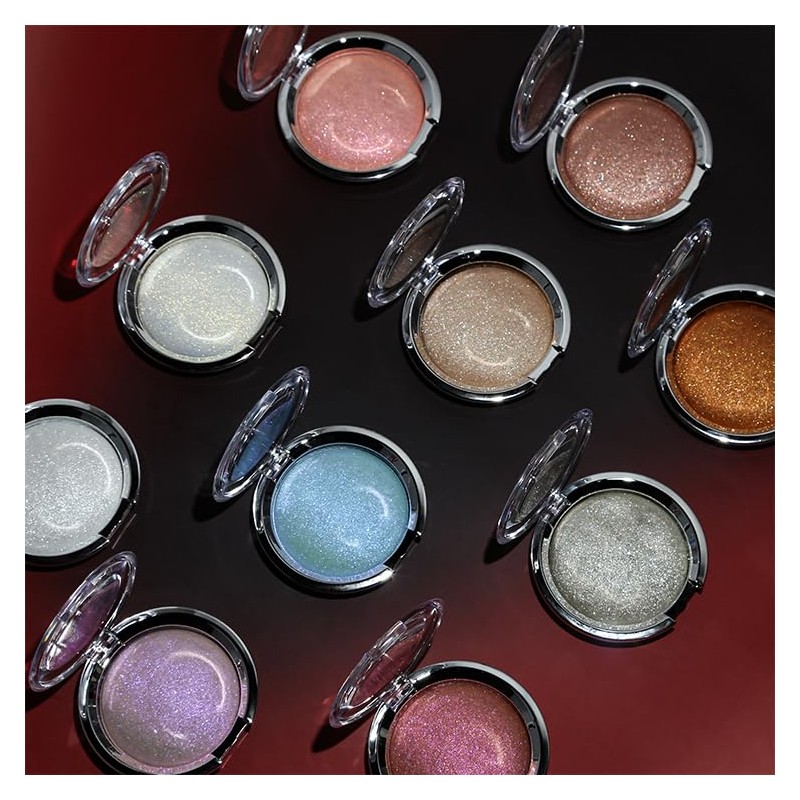 Pink Shimmer Highlighter Makeup, Natural Peach Blush Highlight Palette, Silky