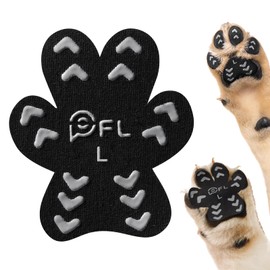 Anti Slip Dog Paw Protector Pads for Senior Dogs, Paw Pads for Dogs Traction, Disposable Self Adhesive Paw Grips for Old Dog on Slippery Hardwood Floor, Black 12 Sets (48pcs) L (21-40lbs)