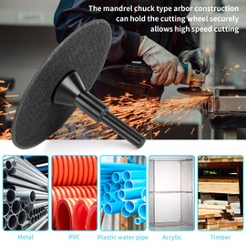 THMMN Cut-Off Wheels 3" x 3/64" x 3/8" for Die Grinder, with Mounting Mandrel for Type 1 Cutter Wheel, for Metal Stainless Steel Cutting Disc 10pcs +2pack Mandrel