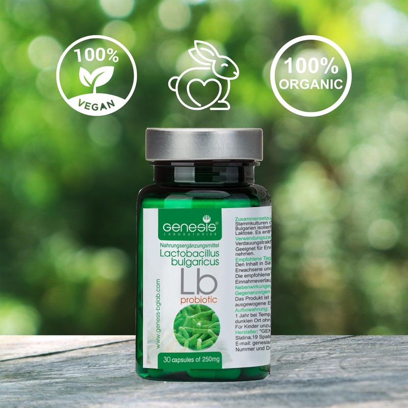 Probiotic Lactobacillus Supplement 30 Capsules with Lactobacillus Bulgaricus 250 mg