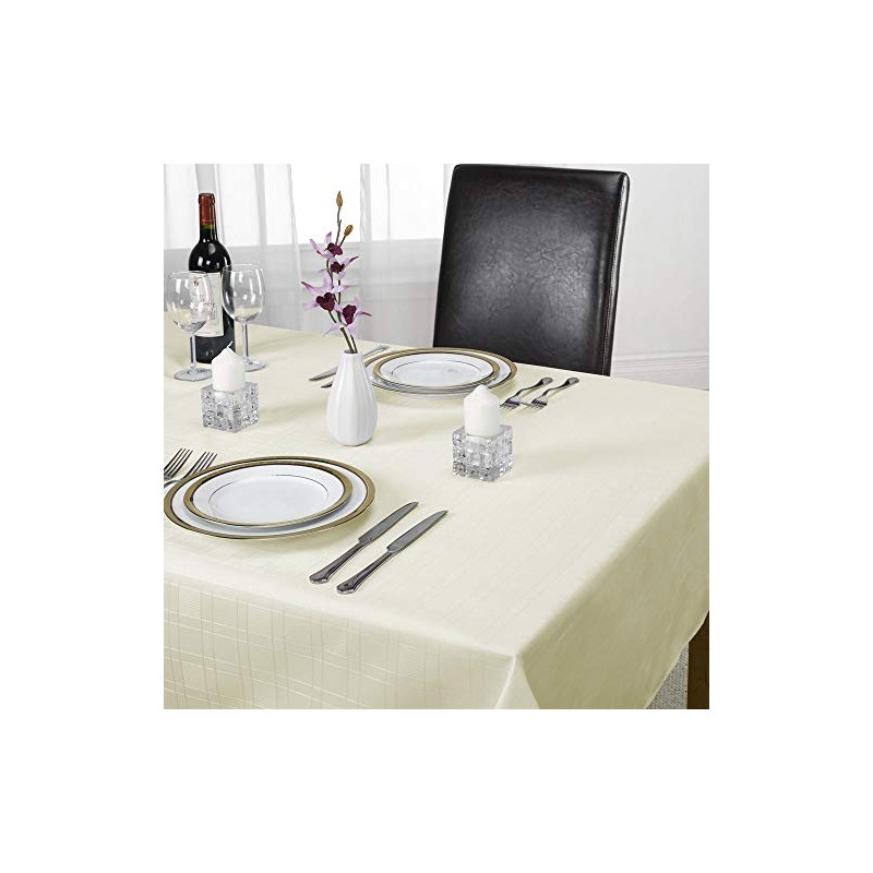 Emma Barclay Chequers - Jacquard Table Cloth in Cream -