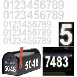 Reflective Vinyl Mailbox Number Decals - Waterproof, Self-Adhesive, Classic Style (3" & 4")