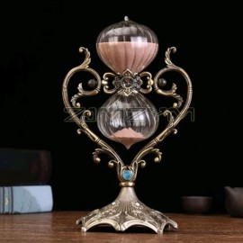 모래 시계 타이머 하트 금속 골동품 유리 홈 크리에이티브 장식 30 분 Heart Shaped Sand Timer Metal Antique Glass Home Creative Decoration 30 Minutes, 2) 60 분 × 04 30 60min bronze pink × 1개