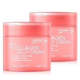 LHOPEBK Nature Collagen Jelly Cream - Niacinamide & Freeze-Dried, Boosts Skin's Barrier Hydration and Hives 24h Glow Lifted Look Moisturizer Skincare Facial - Specification: 110ml/3.71 fl.oz