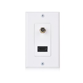 Cable Matters Placa de Pared HDMI con Salida coaxial (Placa de Pared coaxial) en Blanco