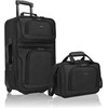 U.S. Traveler Rio Rugged Fabric Expandable Carry-on Luggage Set, Black,