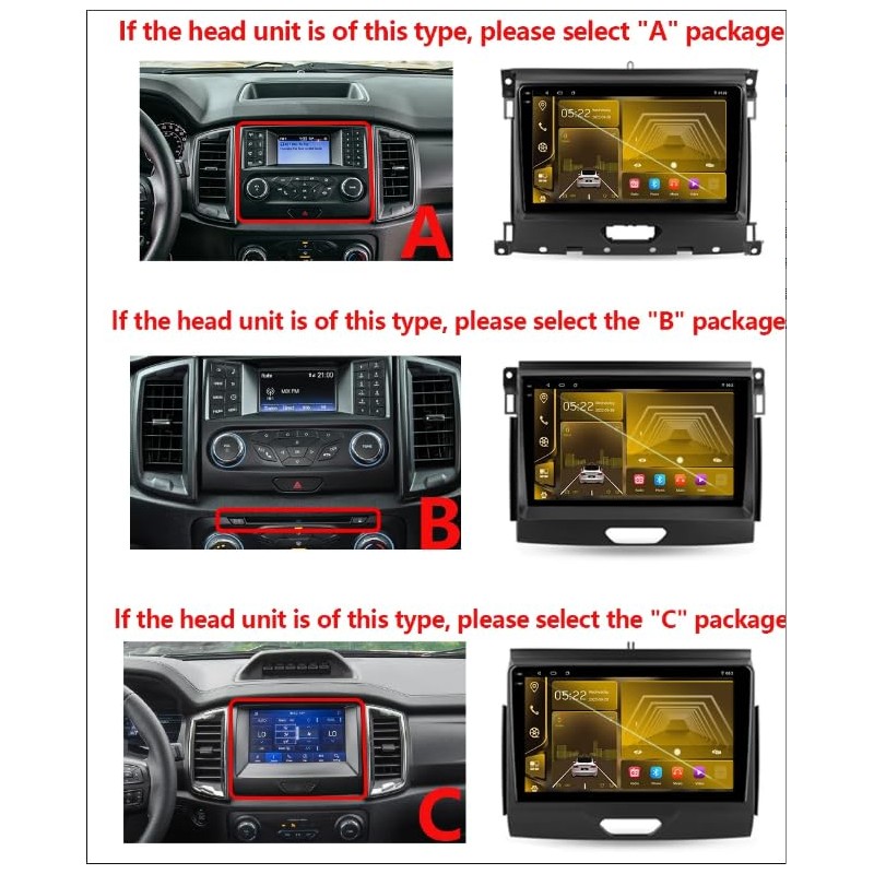 Slakerbe Android 14 Double Din Car Radio Compatible with Ford