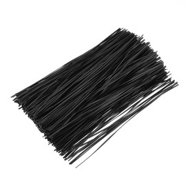Frcolor Wrapping Tie, Black Vinyl Tie, Wire Tie, Vinyl Tie, Twist Tie, Gardening, Present, Data Line, Binding Supplies, Pack of 500 (Length 5.9 inches (15 cm)