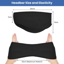 AOOSA Pack of 2 Warm Headbands, Sports Headband, Ear Warmers for Men and Women, Windproof Unisex Warm Earmuffs, Winter Headband for Jogging, Running, Hiking, Cycling and Motorcycling, 2-pack black