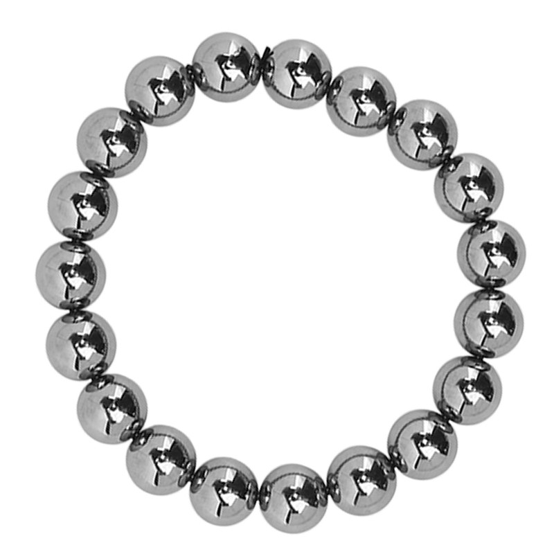 10mm Round Terahertz Beads Bracelet Energy Stone Elastic Flexible Stylish