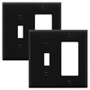 ENERLITES Combination Toggle Light Switch/Decorator Light Switch Plate, Double Switch