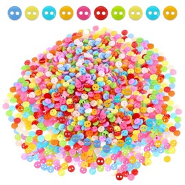 Bottoni piccoli da 6 mm per artigianato, 1000 pezzi di bottoni colorati misti con 2 fori, bottoni rotondi mini per artigianato e cucito
