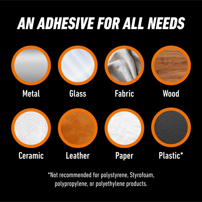 Gorilla Clear Grip Waterproof Contact Adhesive, 3 Ounce Tube, Clear,