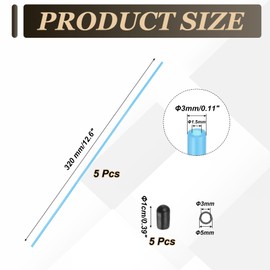 sourcing map 320mm Plastic Protection Antenna Tube, RC Antenna Tube with Caps for RC Car Boat Drone Receiver Antenna(Blue, 5 Pcs)