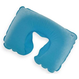 Caribou Living Blue Soft Inflatable Compact Camping Travel Blow Up Neck Air Pillow Cushion for Bed Beach Sun Lounger Sunbathing Backpacking Hiking