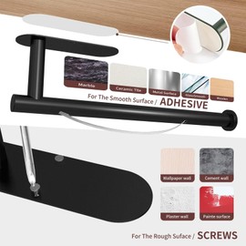 Miaherry küchenrollenhalter, küchenrollenhalter ohne Bohren, Papierrollenhalter Selbstklebend Praktisch Rollenhalter unter dem Schrank, Edelstahl, Selbstklebend oder Gebohrt für Küche, Bad