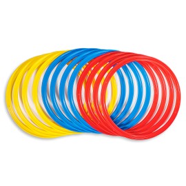 Trademark Innovations Speed & Agility Training Rings - Set of 12-12" Outer Diameter - with Carrycase (Red/Yellow/Blue)